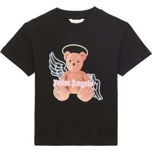 Kurzarm Rundhals T-Shirt - Palm Angels - Modalova