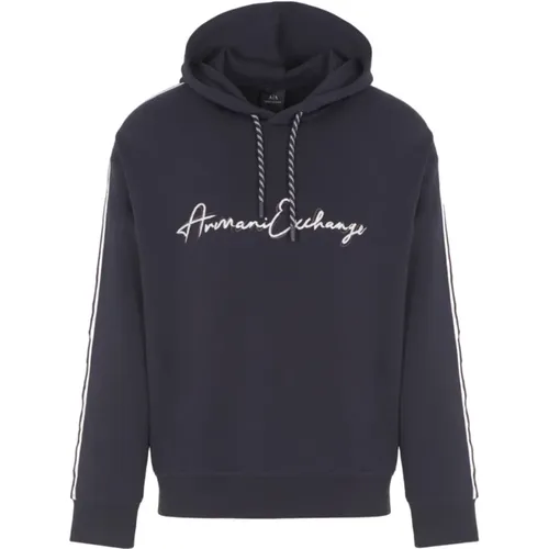 Blaues Sweatshirt Aw23 Regular Fit Baumwolle , Herren, Größe: S - Armani Exchange - Modalova