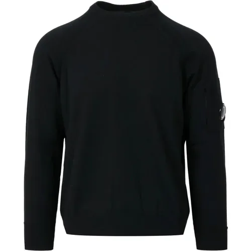 Schwarzer Wollpullover mit Tasche , Herren, Größe: 2XL - C.P. Company - Modalova