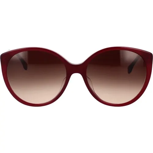Runde Acetat Sonnenbrille mit Havana Bügeln , Damen, Größe: 59 MM - Fendi - Modalova
