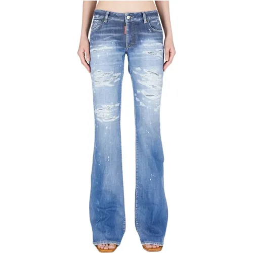 Mid Waist Flare Jeans - Azul, 36 , Damen, Größe: 2XS - Dsquared2 - Modalova