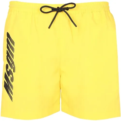 Logo Print Shorts , male, Sizes: L, M - Msgm - Modalova