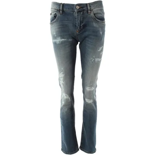 Blaue Skinny Jeans für Herren , Herren, Größe: S - Dolce & Gabbana - Modalova
