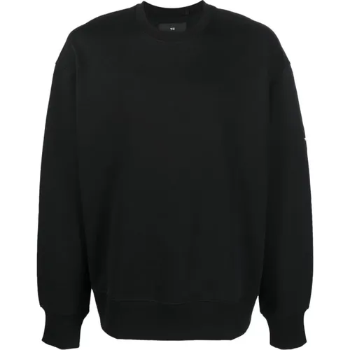 Schwarzer Sweatshirt mit Logo-Print am Hals , Herren, Größe: S - Y-3 - Modalova