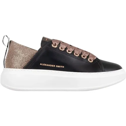 Schwarz Bronze Sportliche Eleganz Sneakers , Damen, Größe: 36 EU - Alexander Smith - Modalova