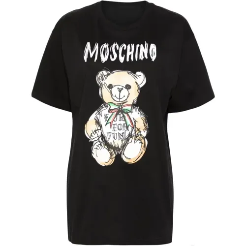 Logo Print Teddy Bear T-shirts and Polos , female, Sizes: S - Moschino - Modalova