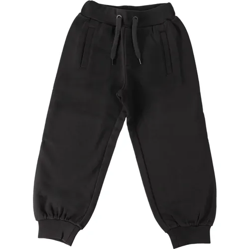 Kinder Schwarze Baumwollhose Regular Fit - Fendi - Modalova