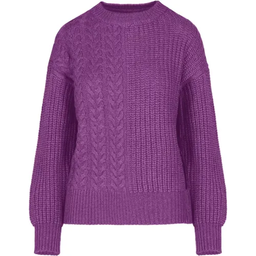 Cable Knit Round Neck Sweater , female, Sizes: M, XL, S, XS, L - BomBoogie - Modalova
