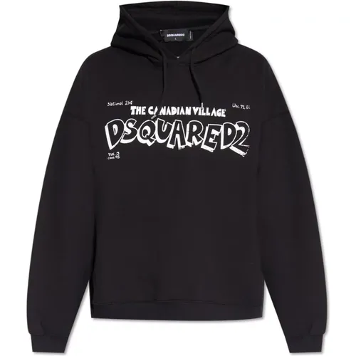 Hoodie with logo , male, Sizes: M - Dsquared2 - Modalova