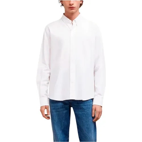 Weißes Baumwoll-Oxford-Button-Down-Hemd , Herren, Größe: XL - Ami Paris - Modalova
