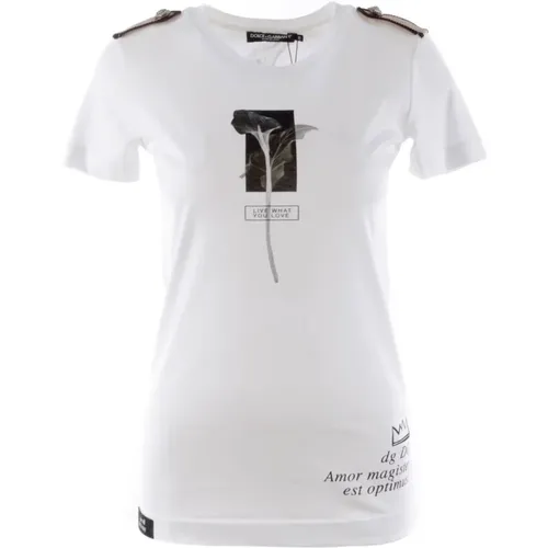 Lily Kurzarm T-Shirt , Damen, Größe: 3XS - Dolce & Gabbana - Modalova
