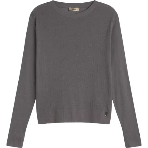 Gerippter Rundhalsausschnitt Pullover , Damen, Größe: XS - Herno - Modalova