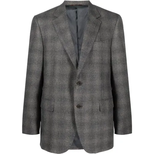 Wool Blazer with Checked Pattern , male, Sizes: L, 4XL - Canali - Modalova