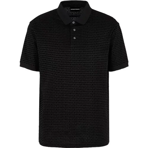 Schwarze Jersey Polo T-Shirts und Polos , Herren, Größe: L - Emporio Armani - Modalova