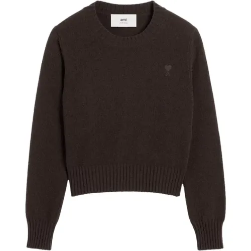 Brauner Kaschmirpullover , Damen, Größe: XS - Ami Paris - Modalova