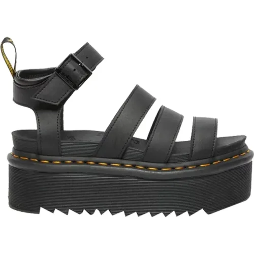 Schwarze Leder Plateau Sandalen , Damen, Größe: 40 EU - Dr. Martens - Modalova