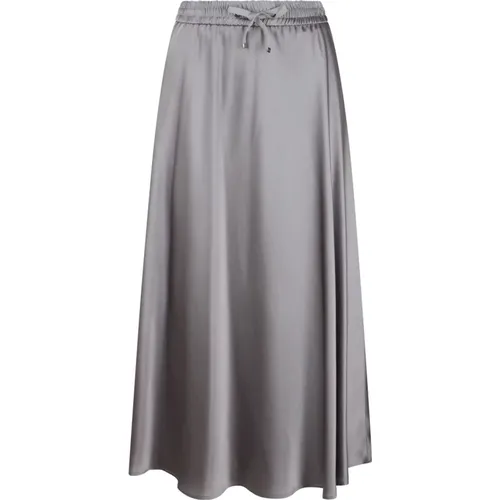 Satin Skirt with Side Slit , female, Sizes: M, L - Herno - Modalova