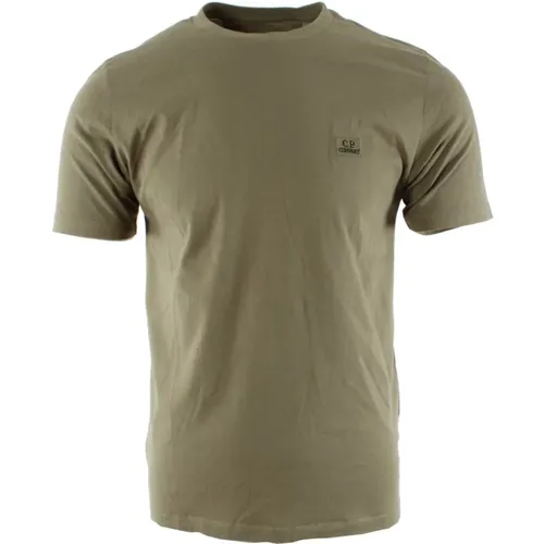 Grünes Baumwoll-T-Shirt mit Vielseitigem Stil , Herren, Größe: S - C.P. Company - Modalova