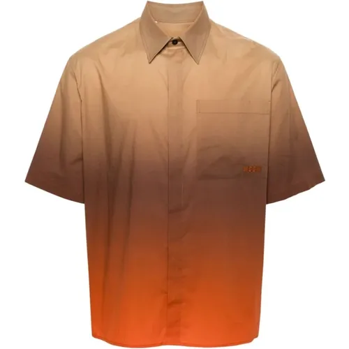 Shirts Beige , male, Sizes: L, XL - Msgm - Modalova