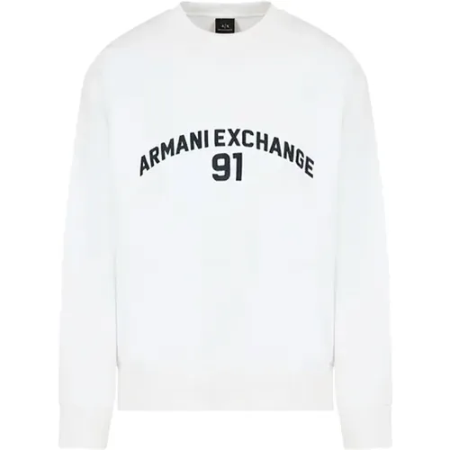 Minimalistischer Weißer Pullover , Herren, Größe: M - Armani Exchange - Modalova