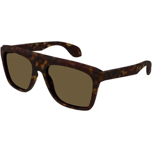 Havana Sunglasses Gg1570S 002 , male, Sizes: 57 MM - Gucci - Modalova