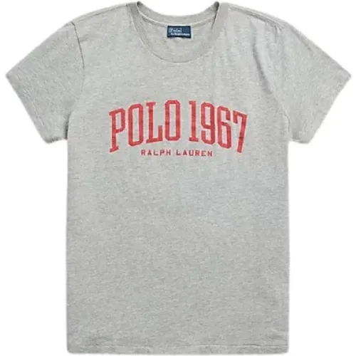 Polo 67 Jersey T-Shirt - Andover Heather , Damen, Größe: S - Ralph Lauren - Modalova