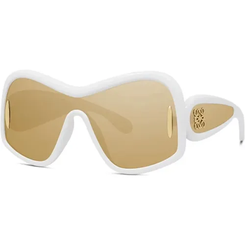 Fashion Sunglasses Ivory Brown Mirrored , female, Sizes: 70 MM - Loewe - Modalova