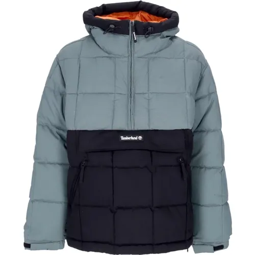 Puffer Anorak Grün/Schwarze Daunenjacke , Herren, Größe: L - Timberland - Modalova