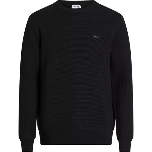 Structured Sweater with 3D Optics , male, Sizes: L, M, XL, S - Calvin Klein - Modalova