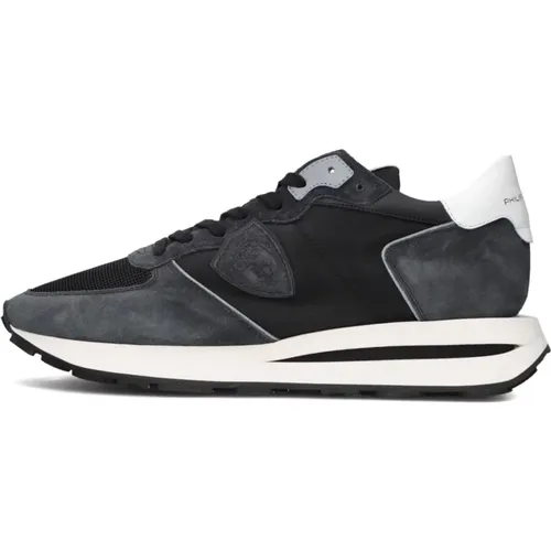 Schwarze Blaue Low Top Sneakers - Philippe Model - Modalova