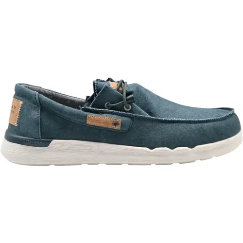 Casual Lace-up Shoes Navy Cotton , male, Sizes: 10 UK, 8 UK - Replay - Modalova