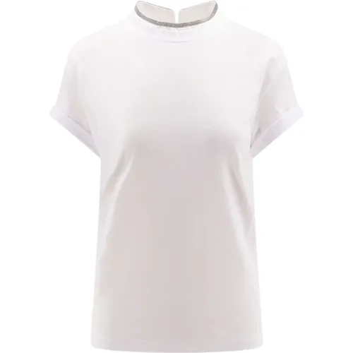 Crew-neck T-Shirt Short Sleeve , female, Sizes: M, S, L - BRUNELLO CUCINELLI - Modalova