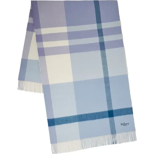 Check Merino Wool Scarf & White , female, Sizes: ONE SIZE - Mulberry - Modalova