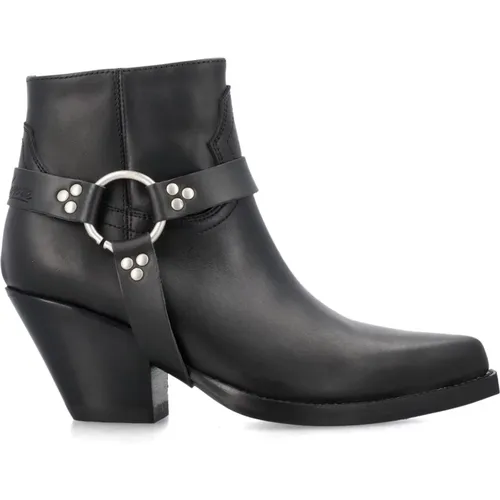 Leather Ankle Boots with Pointed Toe , female, Sizes: 7 UK, 5 UK, 3 UK - Sonora - Modalova