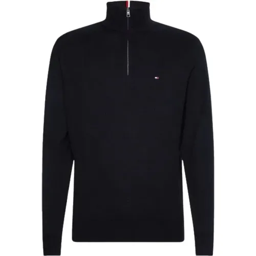 Demi Zip Sweater in Cotton Cashmere Blend , male, Sizes: M, XL, 2XL, L - Tommy Hilfiger - Modalova