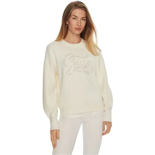 Rundhals Pullover , Damen, Größe: L - Guess - Modalova