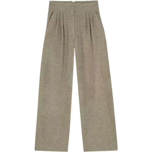 Yak Wool High-Waisted Trousers , female, Sizes: 2XL, XL, L - Cortana - Modalova