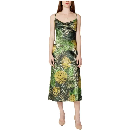 Grünes Blumen Slip-on Kleid , Damen, Größe: XS - Guess - Modalova