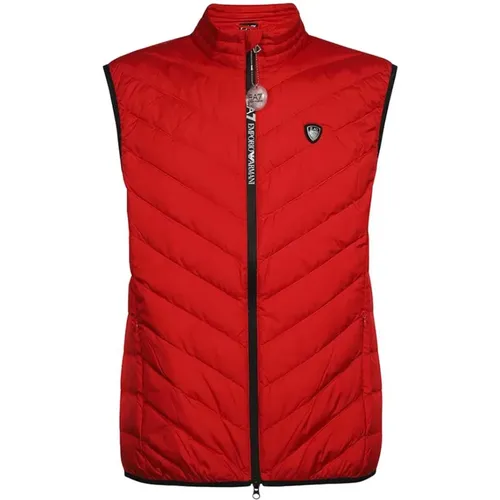 Rote Herren Logo Gilet Weste - Emporio Armani EA7 - Modalova