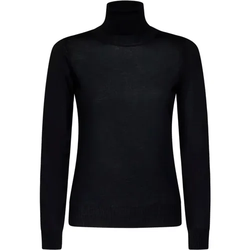 Schwarzer Gerippter Rollkragenpullover , Damen, Größe: M - Drumohr - Modalova