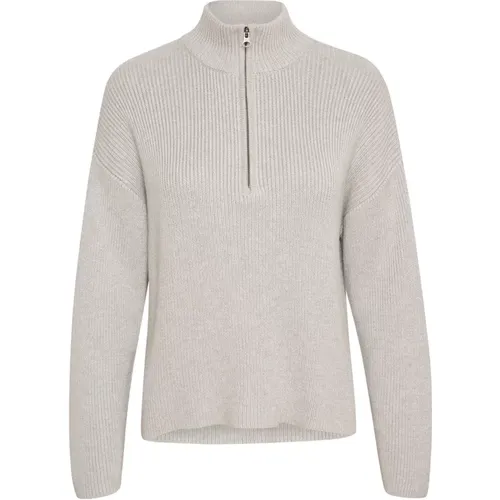 Simple Knit Turtleneck Light Grey Melange , female, Sizes: M, S, 2XL, XS, L, XL - My Essential Wardrobe - Modalova