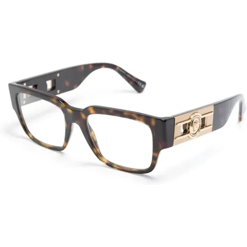 Braun/Havanna Optische Brille, Stilvoll und Vielseitig , Herren, Größe: 55 MM - Versace - Modalova