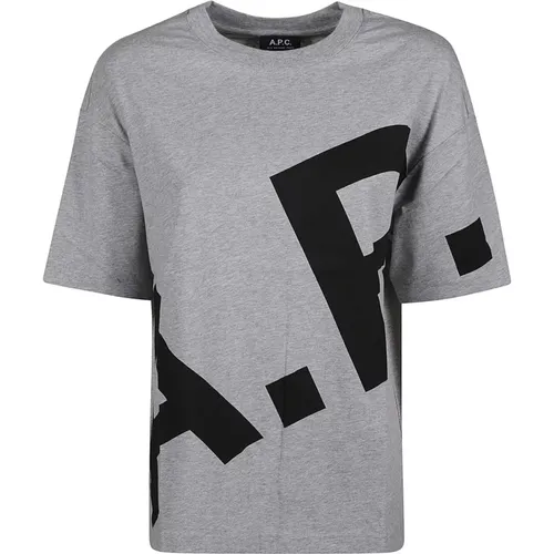 Logo-Print Baumwoll T-Shirt , Damen, Größe: S - A.p.c. - Modalova