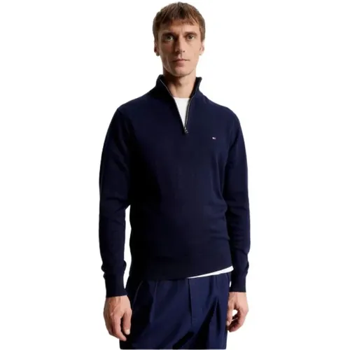 Demi Zip Sweater in Cotton Cashmere Blend , male, Sizes: 2XL, M, XL, L, S - Tommy Hilfiger - Modalova