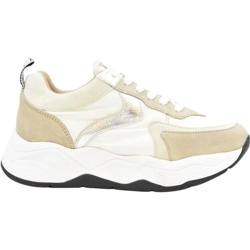 Beige Lace Flat Shoes Ss22 , female, Sizes: 4 UK - Voile blanche - Modalova