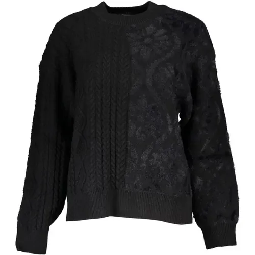 Eleganter Rollkragenpullover mit Kontrastdetails , Damen, Größe: M - Desigual - Modalova