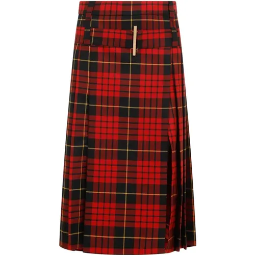 Red Wool Skirt Aw24 , female, Sizes: 2XS - alexander mcqueen - Modalova