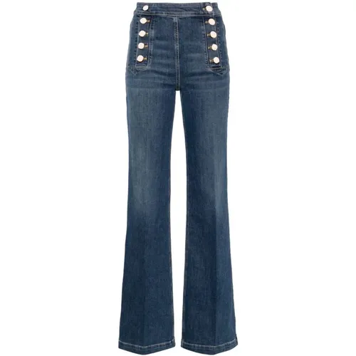 Indigo Bootcut Jeans , Damen, Größe: W32 - Elisabetta Franchi - Modalova