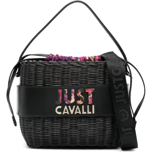 Schwarze Eimer Tasche , Damen, Größe: ONE Size - Just Cavalli - Modalova
