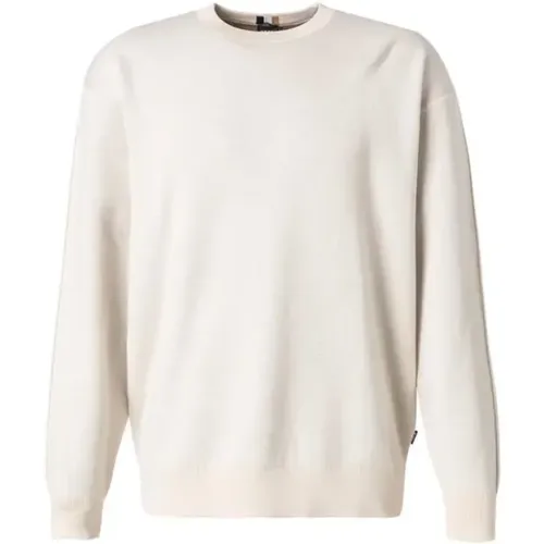 Baumwolle Creme Rundhalsausschnitt Pullover - Boss - Modalova